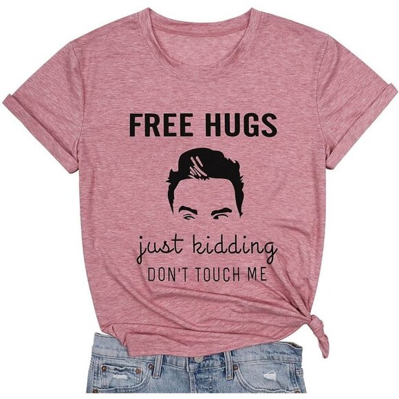 KNEYATTA Just Kidding Dont Touch Me T Shirt for Women Funny Sarcastic Humor Tees - Picture 7 of 7